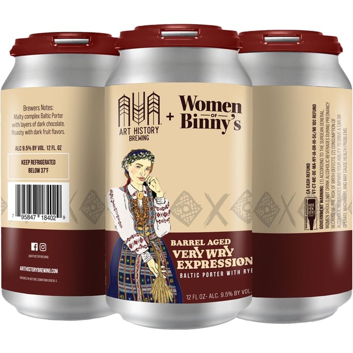 Art History Barrel Aged Very Wry Expression collaboration with Women of Binny's