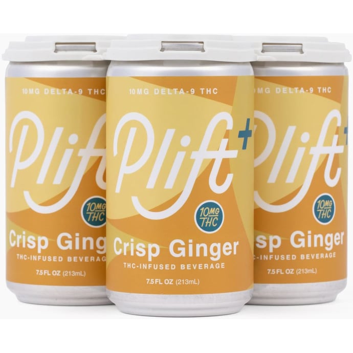 Plift Crisp Ginger 10MG THC | 4 pack of 7.5 oz Can Plift Crisp Ginger 10MG THC | 4 pack of 7.5 oz Can