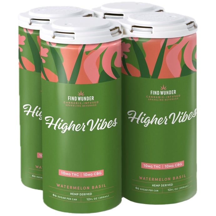 Find Wunder Higher Vibes Watermelon Basil THC 10MG