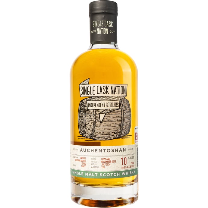 Single Cask Nation Auchentoshan 10 year old Refill Bourbon Hogshead # 160471 Binny's Handpicked 2013