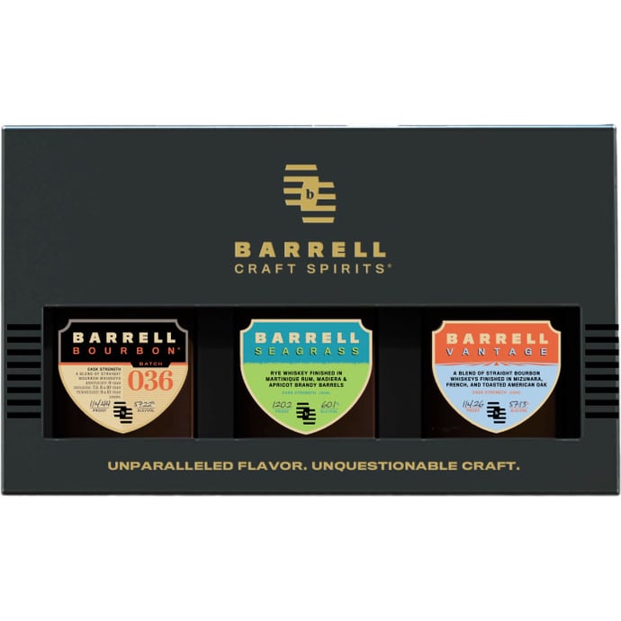 Barrell Craft Spirits Sampler Set Contains Seagrass Vantage Batch # 036