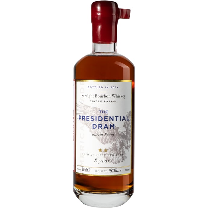 The Presidential Dram 8 year old Straight Bourbon Single Barrel # 153 Binny's Handpicked