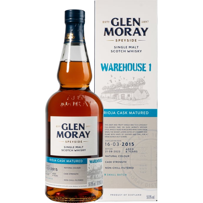 Glen Moray Warehouse 1 8 year old Speyside Single Malt Finished in Rioja Casks
