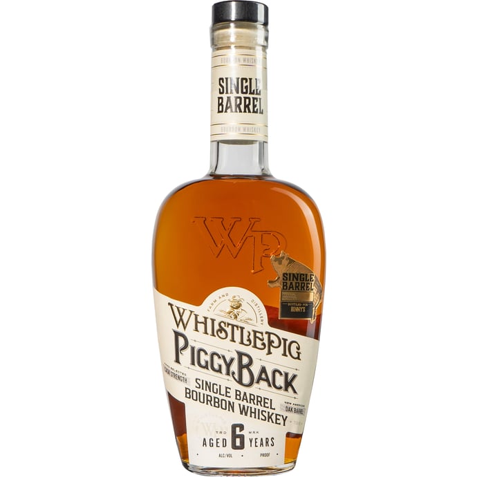 WhistlePig PiggyBack 6 year old Cask Strength Bourbon Single Barrel # 25244 Piggly Binny's Handpicked