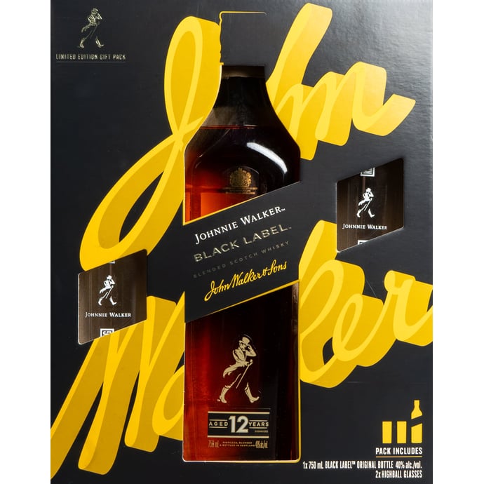 Johnnie Walker Black Label Glass Gift