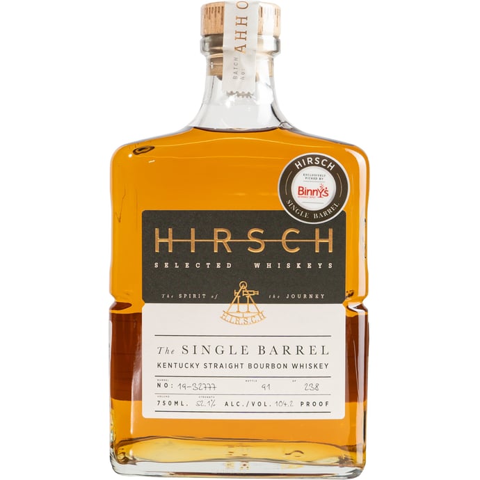 Hirsch White Label Straight Bourbon Single Barrel # 19-32777 Binny's Handpicked