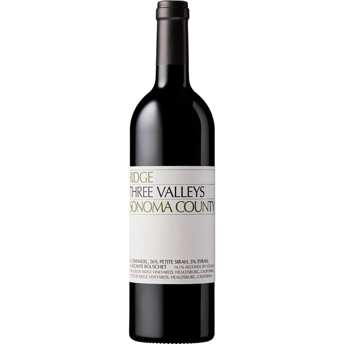 Ridge Vineyards Three Valleys Sonoma County 2023
