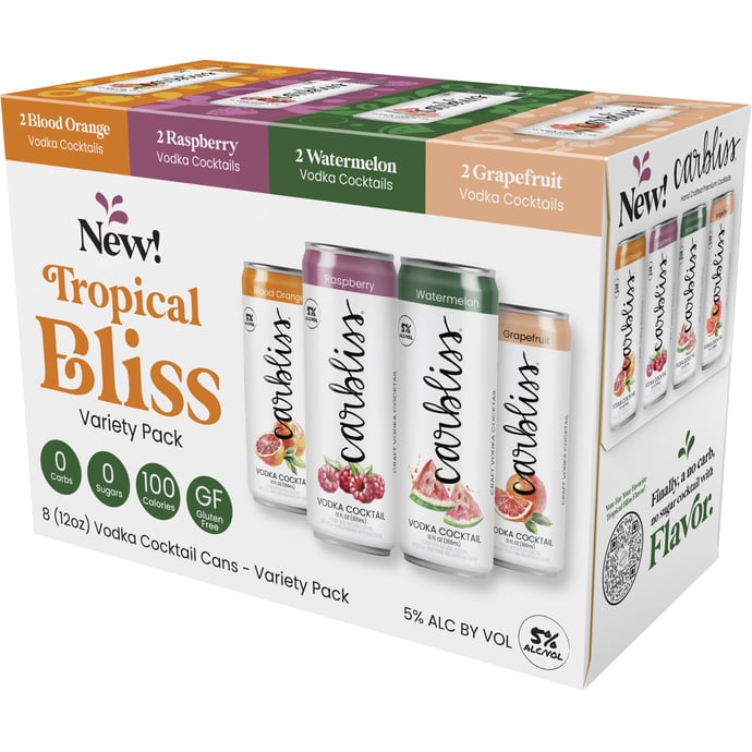 Carbliss Tropical Bliss Vodka Cocktail 8 Pack Cans