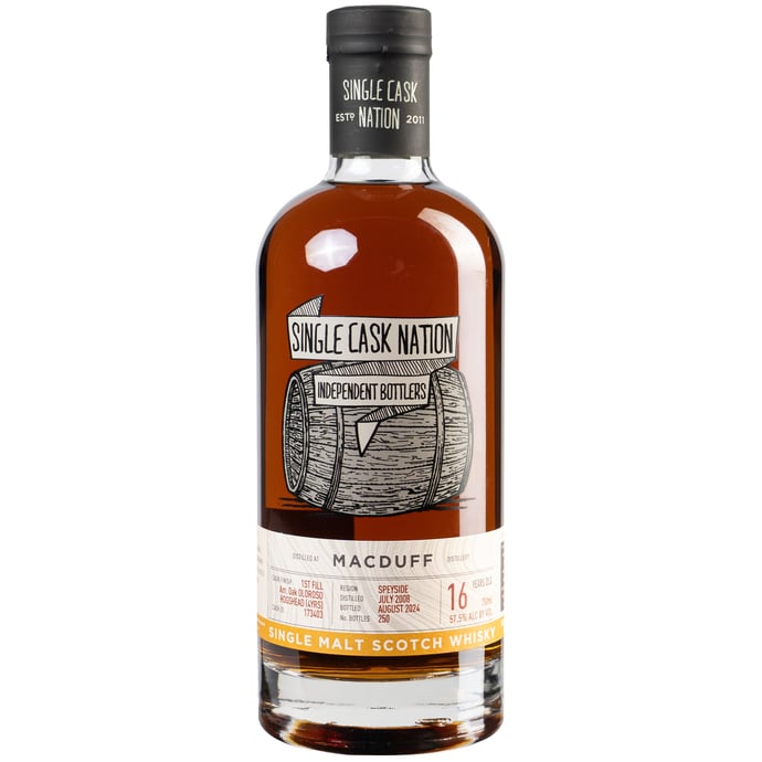 Single Cask Nation Macduff 16 year old Finished in 1st Fill American Oak Oloroso Hogshead # 173403 2008
