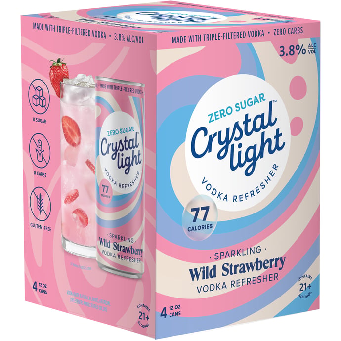Crystal Light Sparkling Vodka Strawberry Lemonade 4 Pack Cans