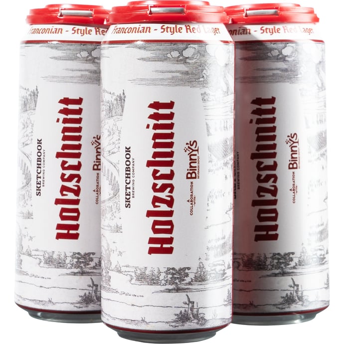 Sketchbook Holzschnitt Franconian Red Lager collaboration with Binny's