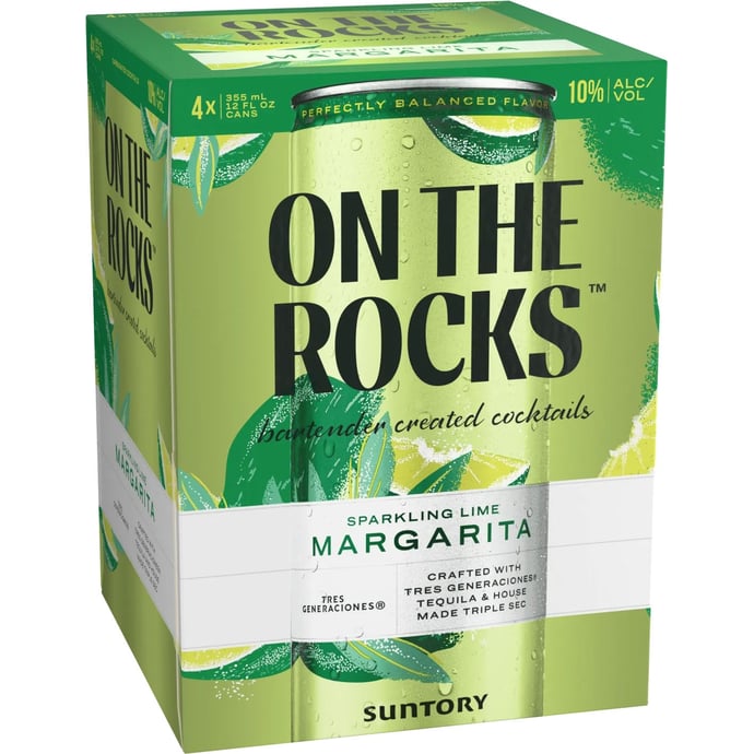 On The Rocks Premium Cocktails Sparkling Lime Margarita Made With Tres Generaciones Tequila