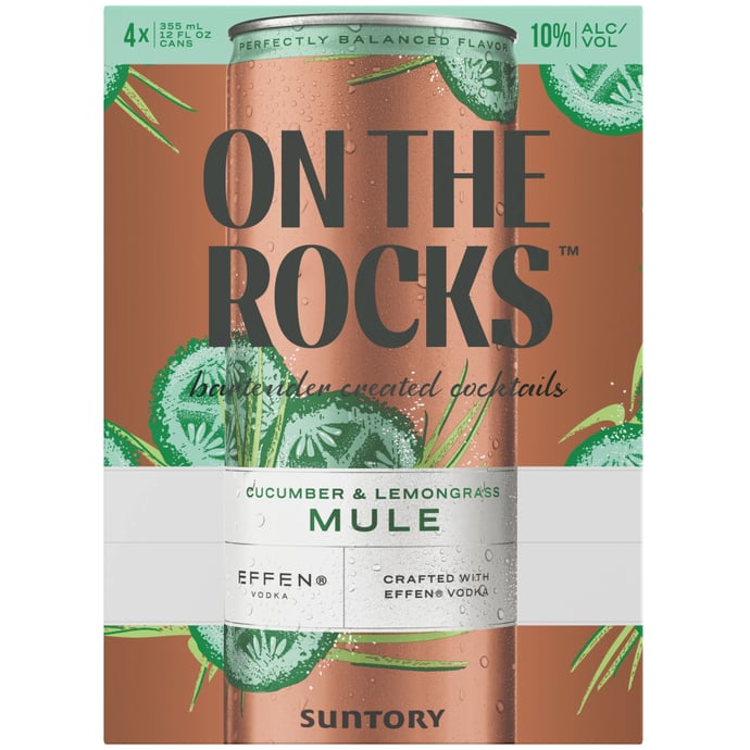 On The Rocks Premium Cocktails Cucumber & Lemongrass Mule Made With Effen Vodka