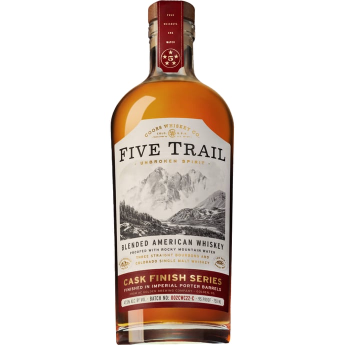 Coors Whiskey Company Five Trail Imperial Cherry Wheat & Porter Cask Finish American Whiskey Batch 003