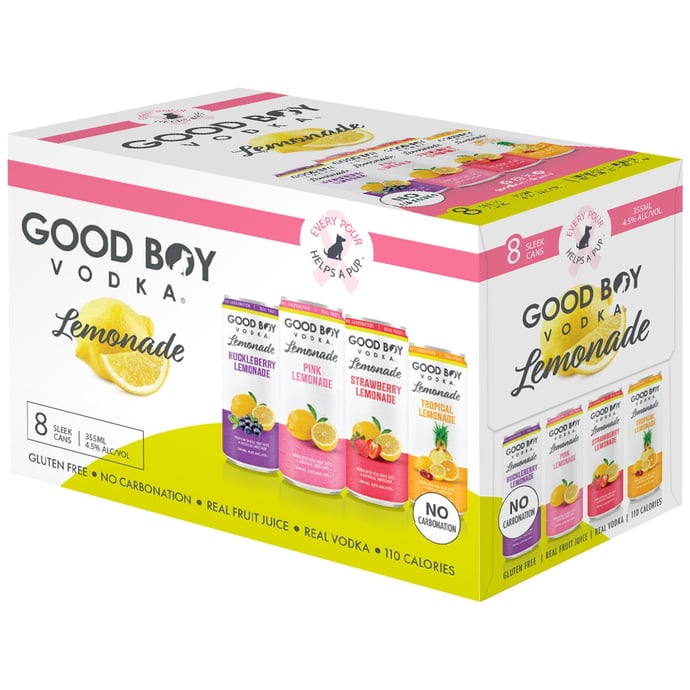 Good Boy Vodka Lemonade Cocktail Variety 8 Pack Cans