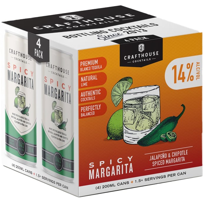 Crafthouse Spicy Margarita 4 Pack Cans