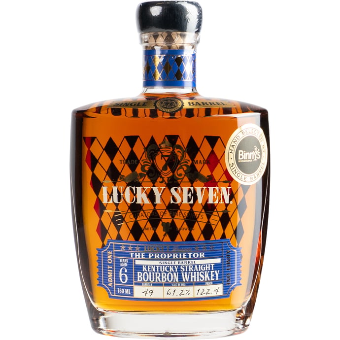 Lucky Seven 6 year old "The Proprietor" 6 year old Single Barrel # 49 Binny's Handpicked