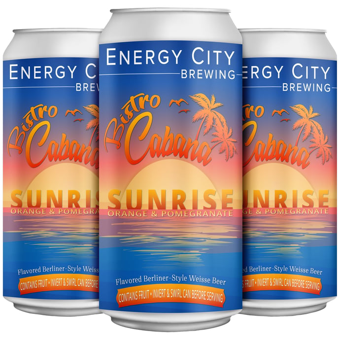 Energy City Bistro Cabana Sunrise Orange and Pomegranate