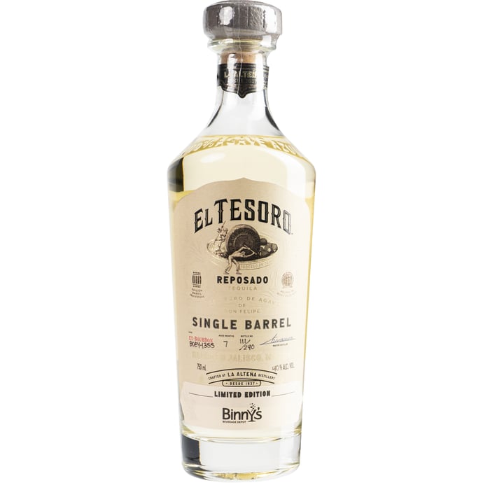 El Tesoro Reposado Single Barrel # B084-1355 Binny's Handpicked