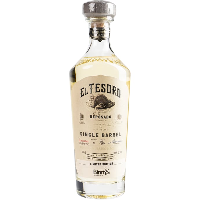 El Tesoro Reposado Single Barrel # BL067-L355 Binny's Handpicked