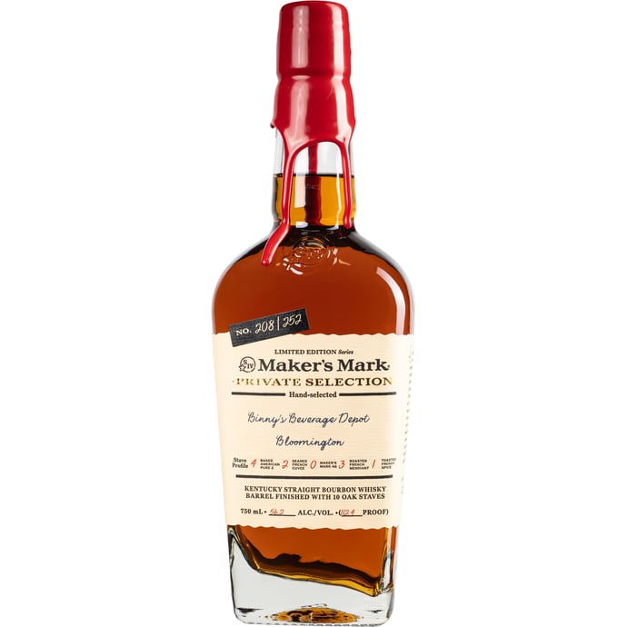 Maker's Mark Private Select Bloomington 4 P2 2 Cu 3 Mn 1 Sp Binny's Handpicked