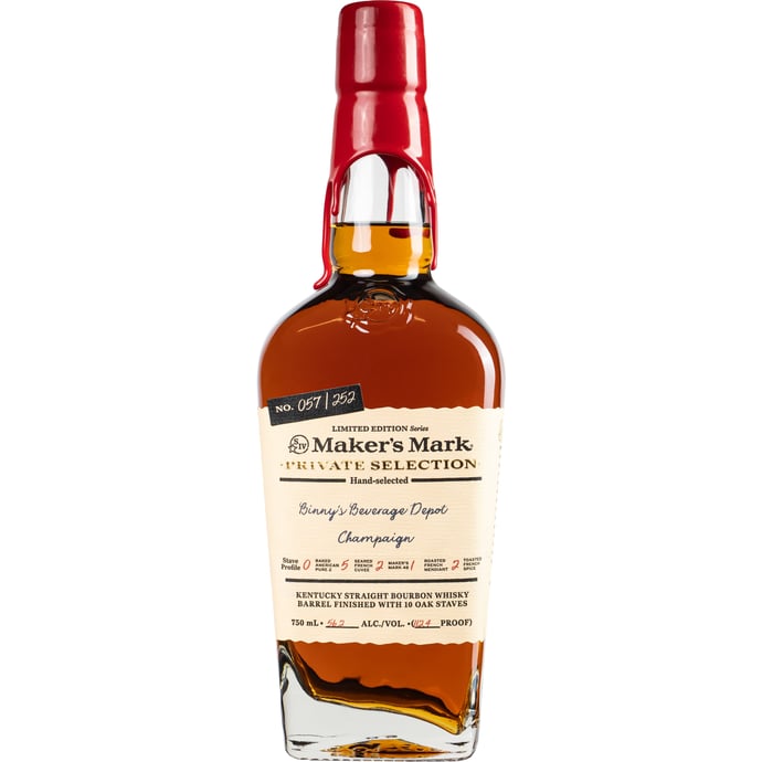 Maker's Mark Private Select Champaign 5 Cu 2 46 1 Mn 2 Sp Binny's Handpicked