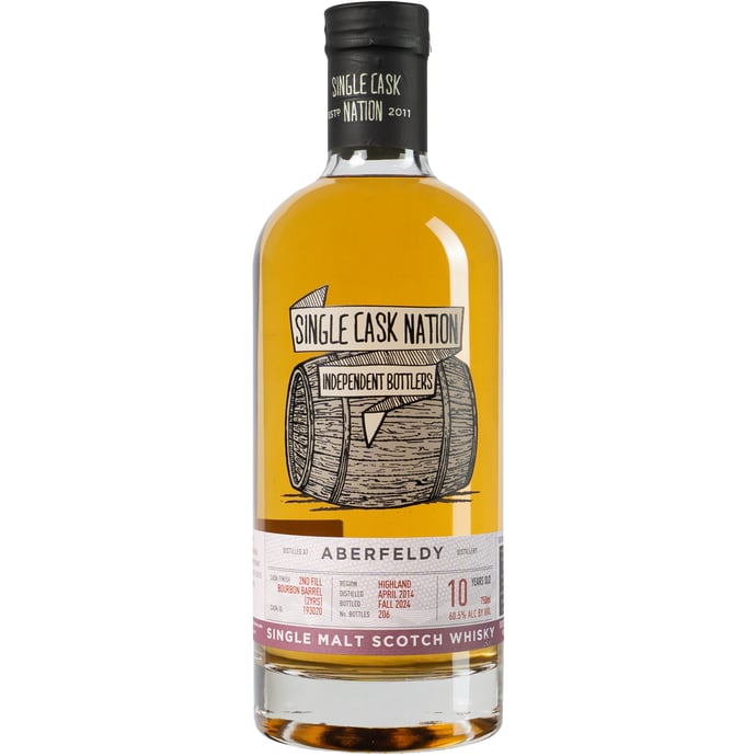 Single Cask Nation Aberfeldy 10 year old 2nd Fill ex Bourbon Cask # 193020 2014
