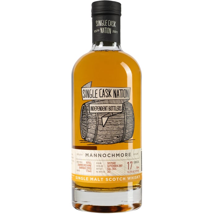 Single Cask Nation Mannochmore 17 year old Charred ex Red WIne Cask # 173445 2007