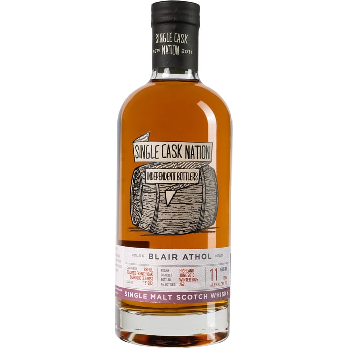 Single Cask Nation Blair Athol 11 year old Toasted French Oak Cask # 181283 2013