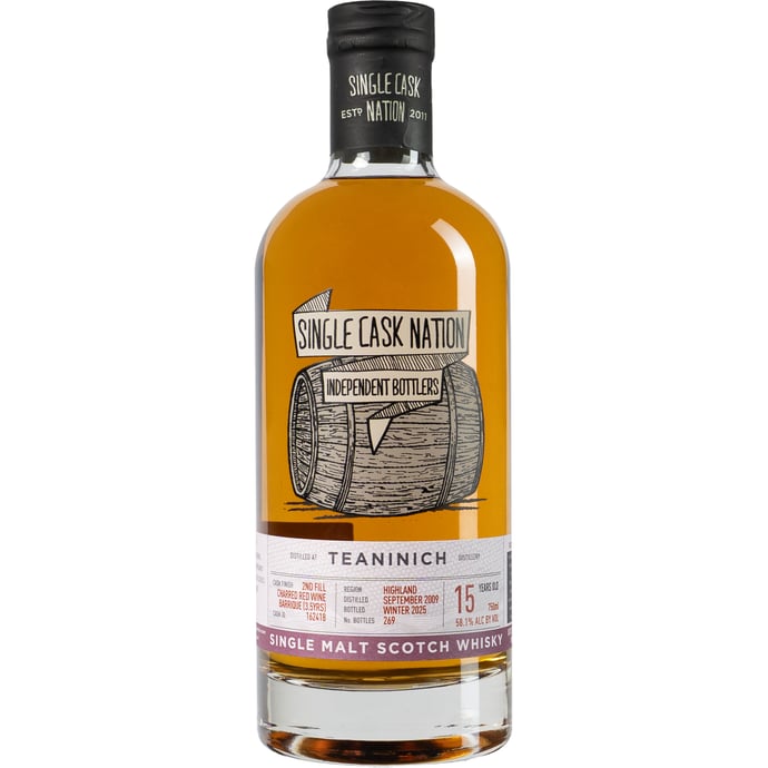 Single Cask Nation Teaninich 15 year old Charred ex Red Wine Cask # 162418 2009