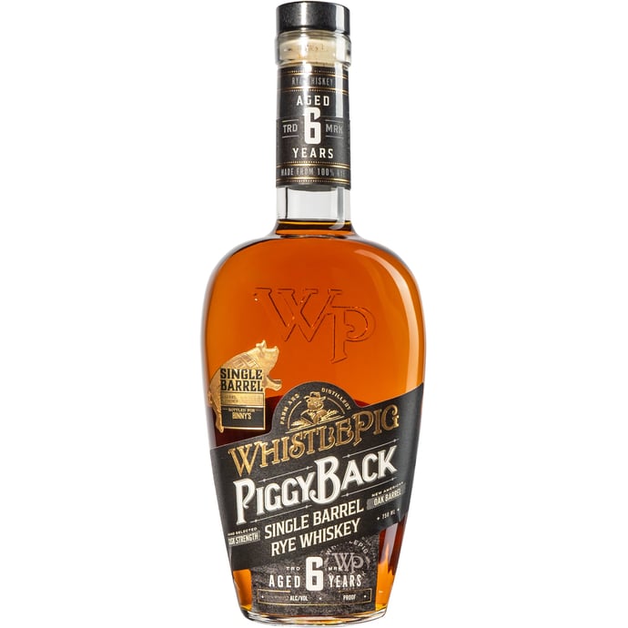 WhistlePig PiggyBack 6 year old Cask Strength Rye Single Barrel # 22691 Mignon Binny's Handpicked