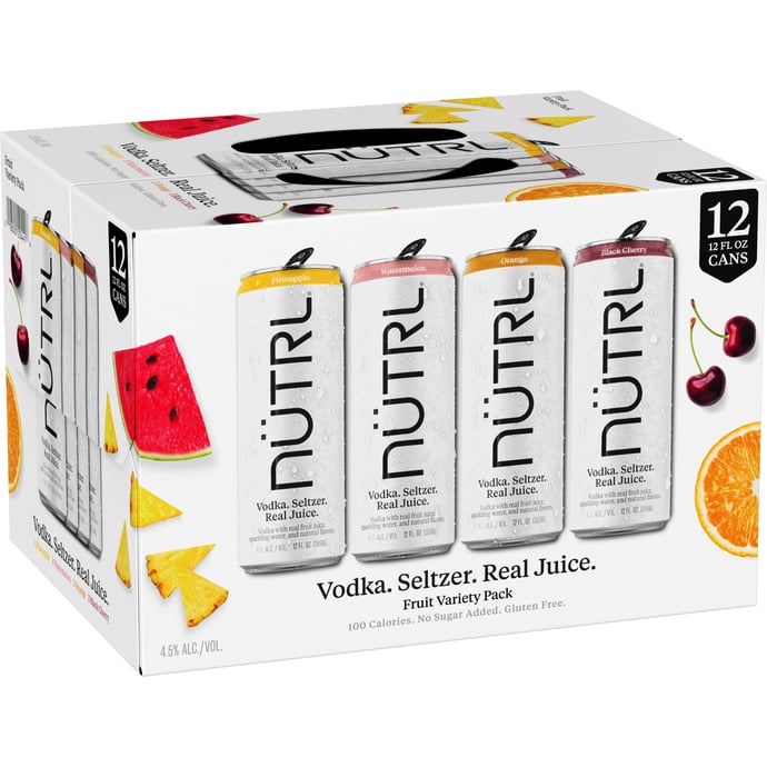 NUTRL Hard Seltzer Variety 12 Pack Cans