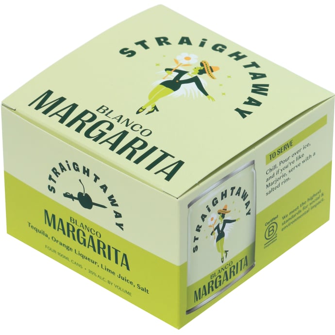 Straightaway Cocktails Blanco Margarita 4 Pack
