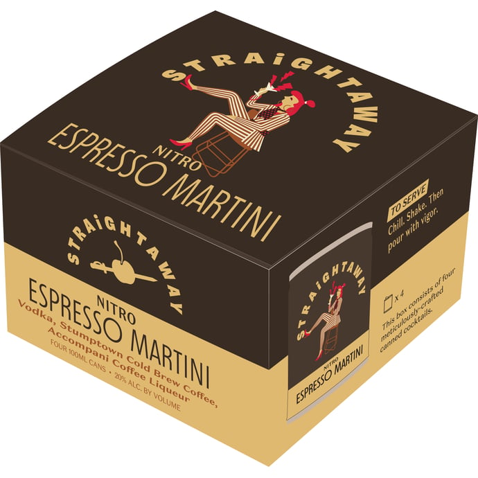 Straightaway Cocktails Nitro Espresso Martini 4 Pack
