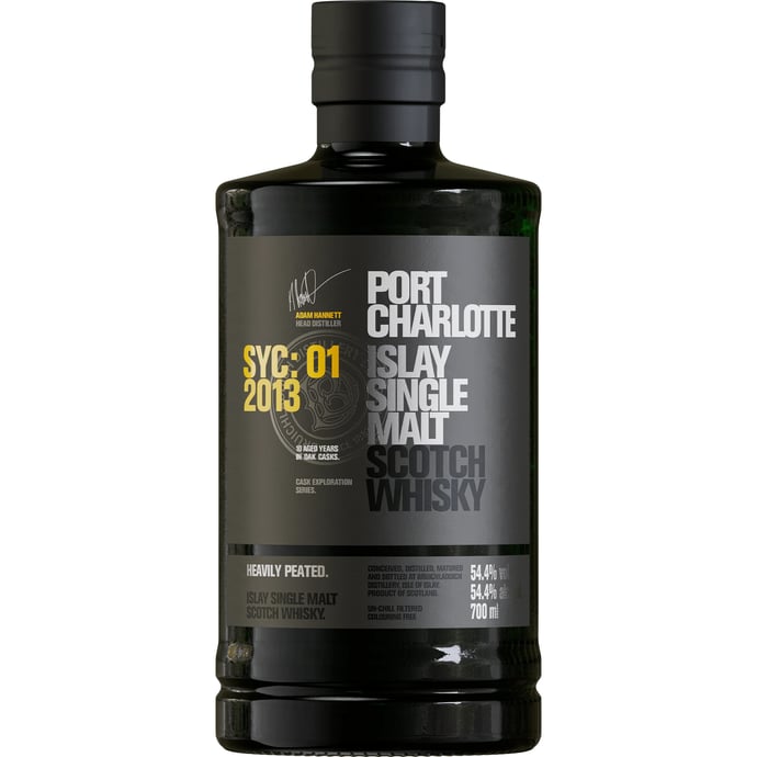Port Charlotte SYC:01 10 year old Heavily Peated Matured in ex Syrah Casks Cask Exploration Series 2013