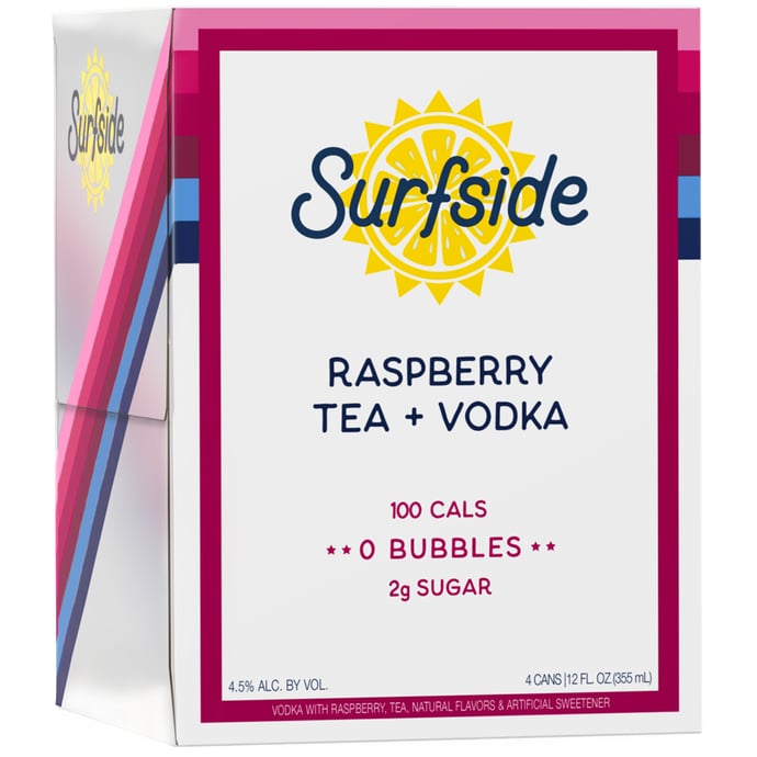 Surfside Raspberry Tea & Vodka 4pk Cans