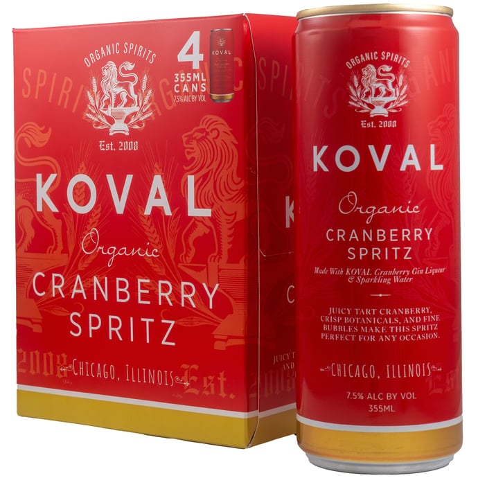 Koval Distillery Cranberry Spritz 4 Pack Cans