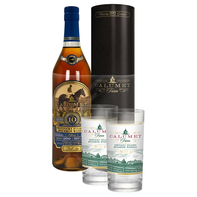 Calumet Farm 10 year old Kentucky Straight Bourbon Glass Set