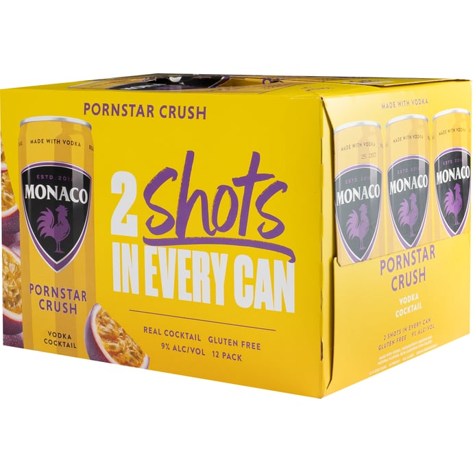 Monaco Pornstar Crush Cocktail 12 Pack Cans