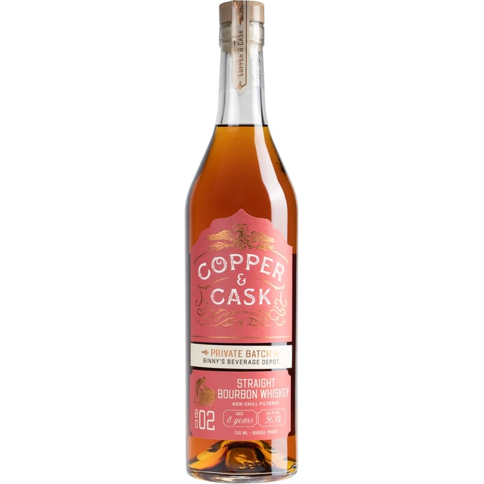 Copper and Cask Binny's Private Batch BD-02 8 years 11 months old Indiana Straight Bourbon