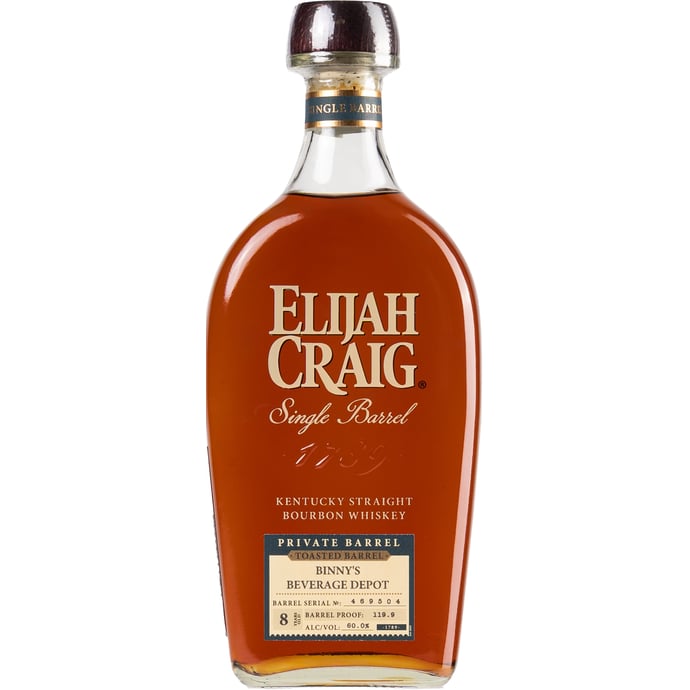 Elijah Craig Barrel Proof Bourbon Single Toasted Barrel # 469504 Binny's Handpicked