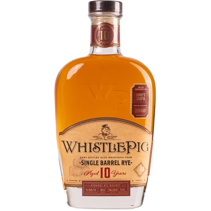 WhistlePig 10 year old Rye Single Barrel Careta Binny's Handpicked