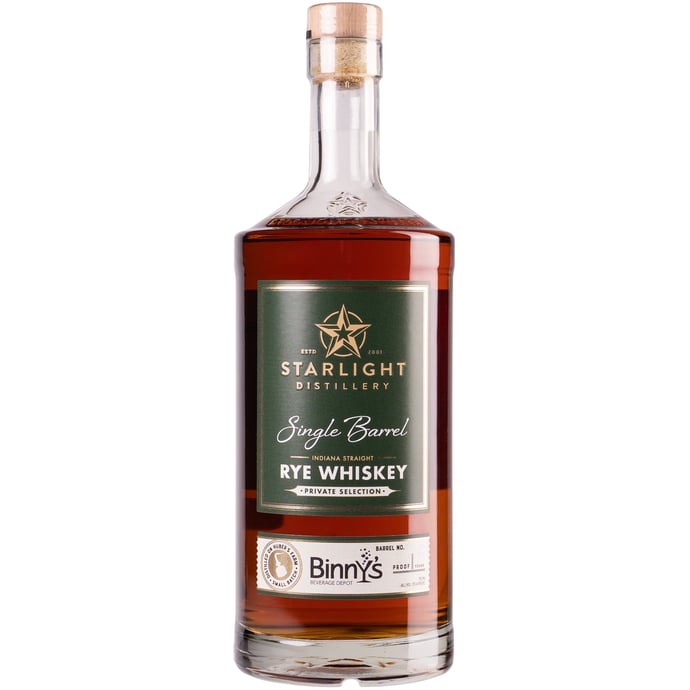 Huber's Starlight Distillery Indiana Straight Rye Single Barrel # 20-0115 Binny's Handpicked