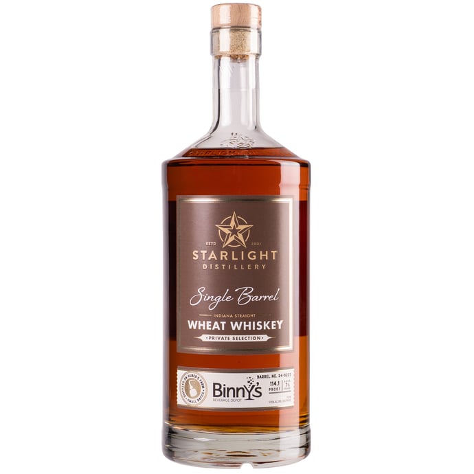 Huber's Starlight Distillery 7 year old Wheat Whiskey Barrel # 24-8223 Binny's Handpicked
