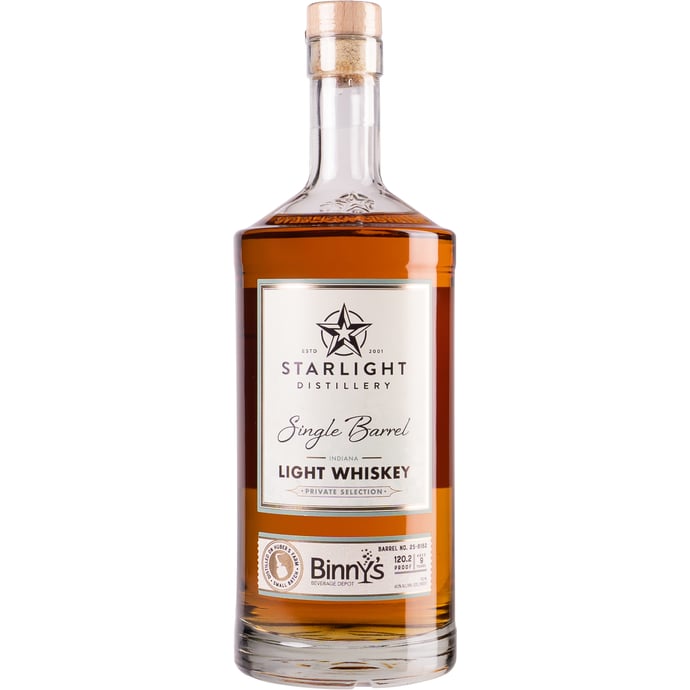 Huber's Starlight Distillery Light Whiskey Single Barrel Binny's Handpicked