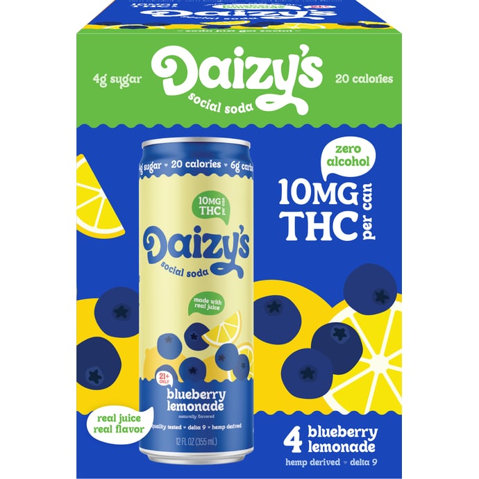 Daizy's Social Soda Blueberry Lemonade 10mg THC