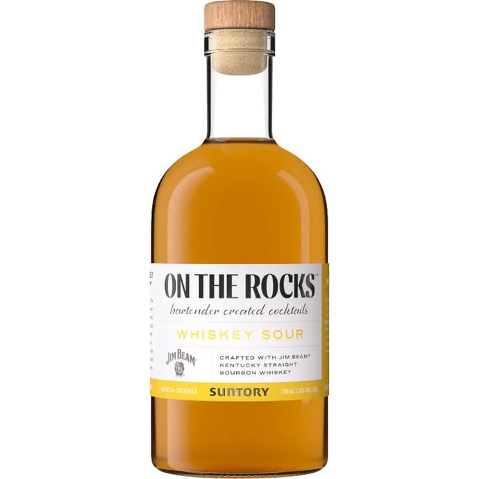 On The Rocks Premium Cocktails Whiskey Sour Made With Jim Beam Bourbon