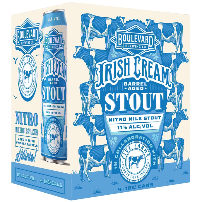 Boulevard Barrel Aged Irish Cream Stout collaboration with Five Farms