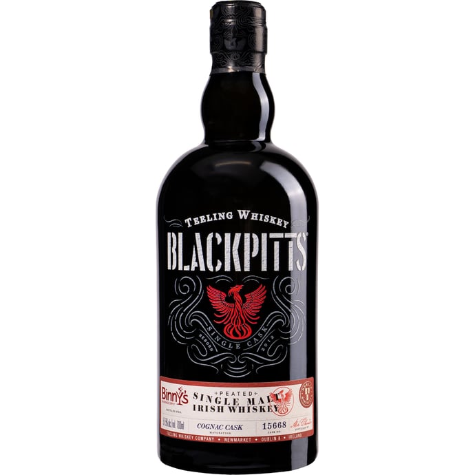 Teeling Blackpitts Cask Strength Peated Irish Single Malt ex Cognac Cask # 15668 Binny's Handpicked