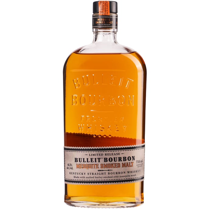Bulleit Bourbon made with Mesquite Smoked Malt